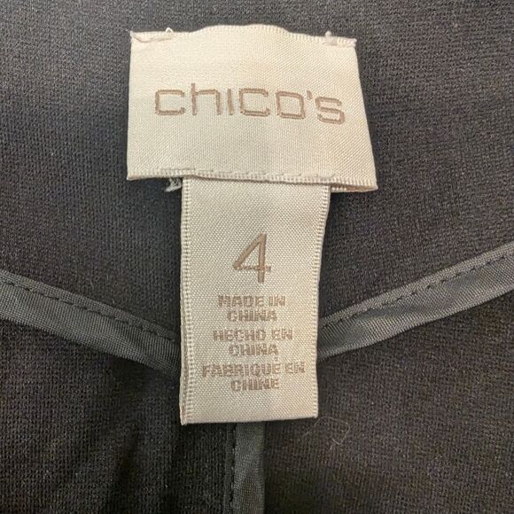 Chico’s Trench Topper long cardigan Jacket Black Plus 4/ XXL 20/22 Cottagecore - Picture 10 of 13